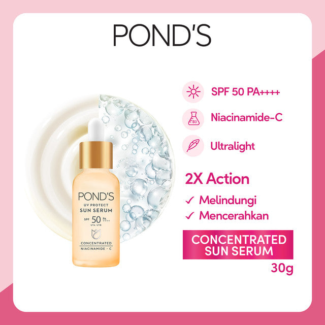 POND'S UV PROTECT SUN SERUM BOTTLE SPF50+ PA++++ UVA UVB LIGHTWEIGHT SUNSCREEN WITH NIACINAMID-C 30G