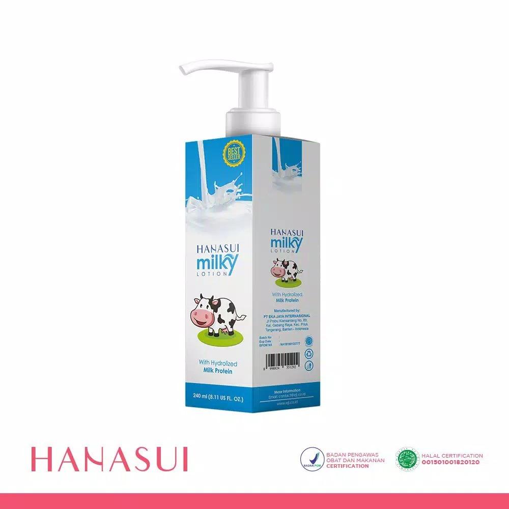 HANASUI Milky Hand & Body Lotion 240ml Halal Moisturizing Lotion for Soft Skin Care