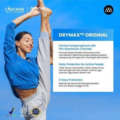 Deorex DryMax Deodorant Roll-On Original – 30ml | Dual Action Sweat & Odor Control | Fragrance-Free, Alcohol-Free & Long-Lasting Protection