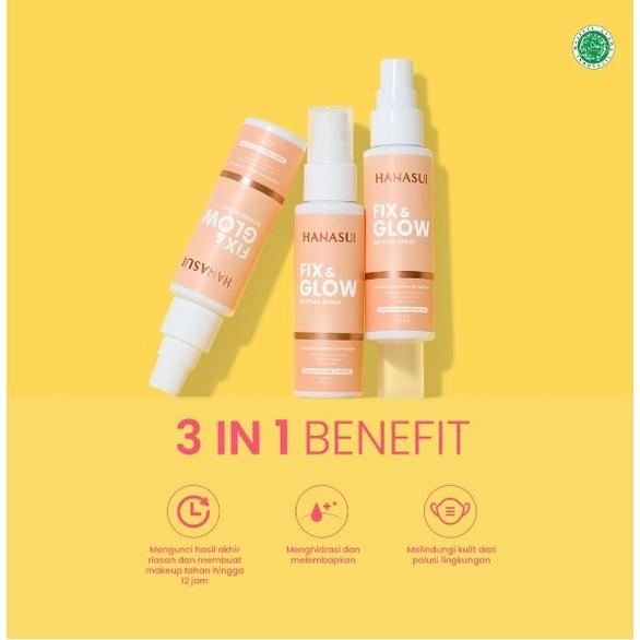 Hanasui Fix & Glow Setting Spray 60 ml Make Up Bercahaya