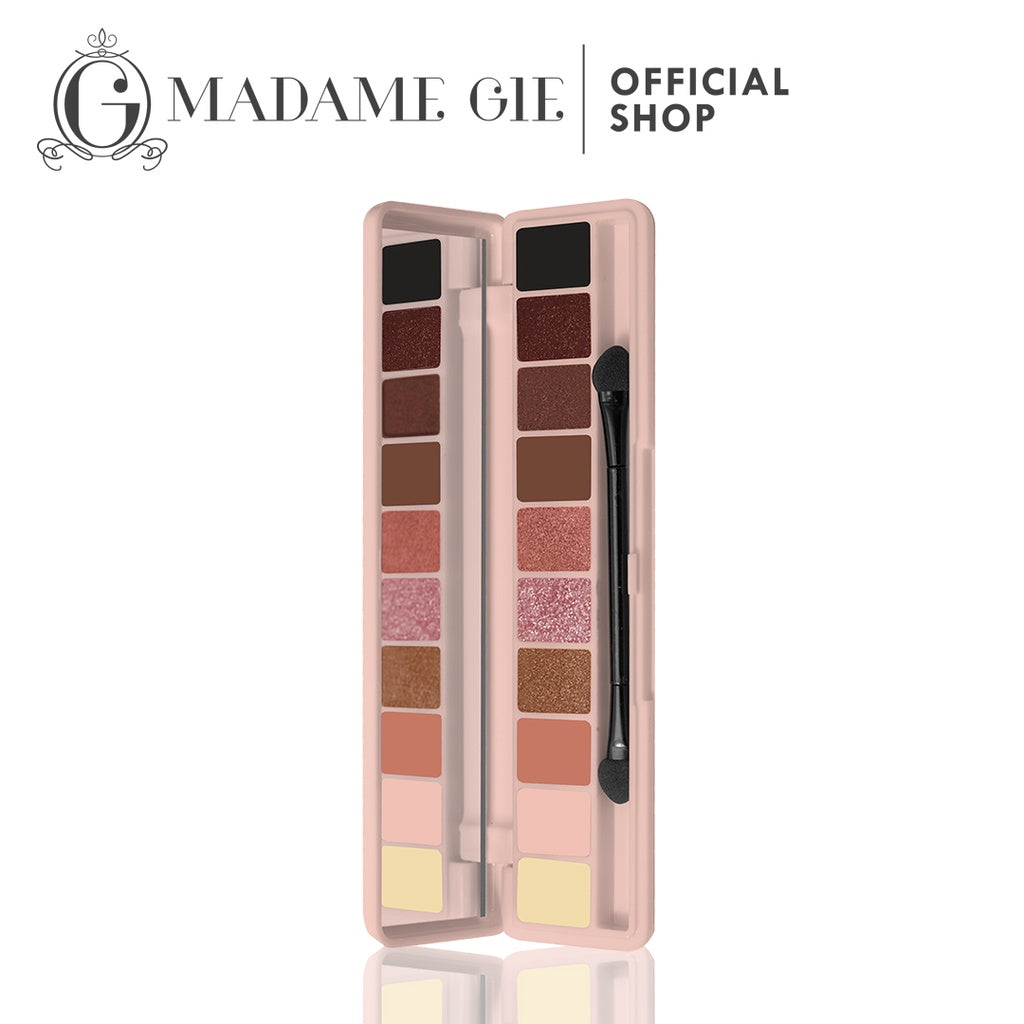 [FLASH SALE] Madame Gie Eye Illusions Moondust Temptation Eyeshadow Palette 10 Warna - Makeup Eyeshadow | Shimmer & Matte | Pigmented & Tahan Lama | Blendable | Natural Look