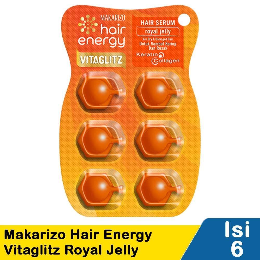 MAKARIZO Hair Energy Vitaglitz Serum 6x1ml – Keratin Boost with Aloe Melon & Royal Jelly for Silky, Revived Hair