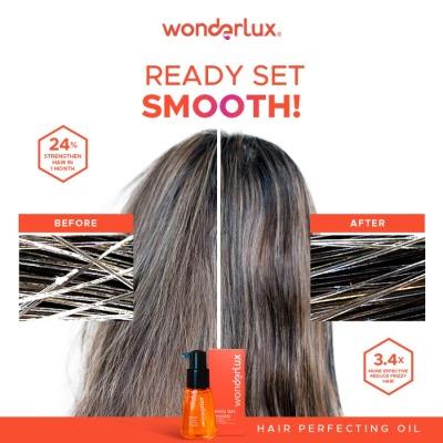 Wonderlux Ready Set Smooth Hair Vitamin Oil – 75ml Frizz Control & Instant Shine Serum