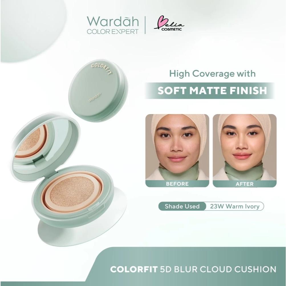 WARDAH Colorfit 5D Blur Cloud Cushion – Matte Finish | SPF 50 PA+ | CICA & Nano-Hyaluron