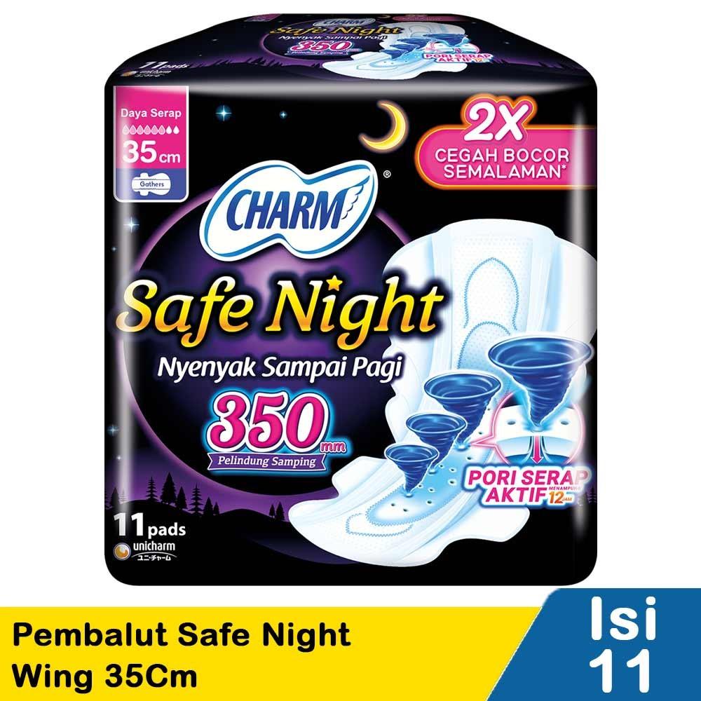 Charm Safe Night 42cm Sanitary Pads – 14’s with Wings | Extra Long Overnight Protection for Worry-Free Sleep