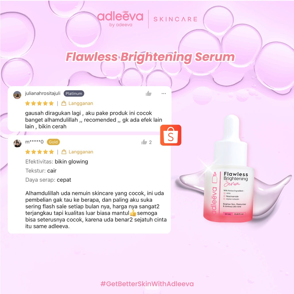 ADLEEVA - [BUNDLE KIT] - 2 PCS SERUM (Flawless Brightening Booster Serum / Acne Fighter Power Serum)