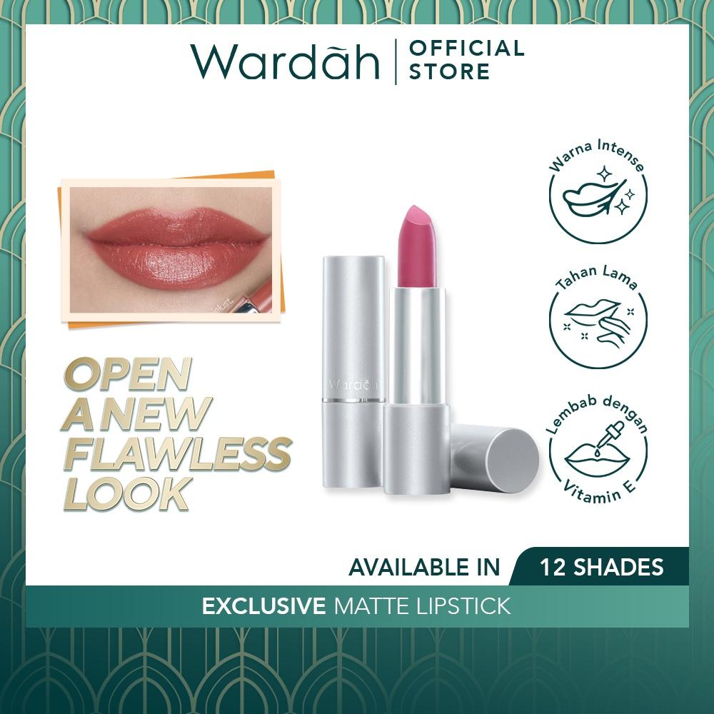 Wardah Exclusive Matte Lipstick | Intense Color in One Swipe | Soft Matte Finish | Long-Lasting & Moisturizing |