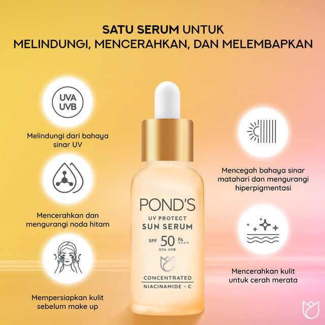 POND'S UV PROTECT SUN SERUM BOTTLE SPF50+ PA++++ UVA UVB LIGHTWEIGHT SUNSCREEN WITH NIACINAMID-C 30G
