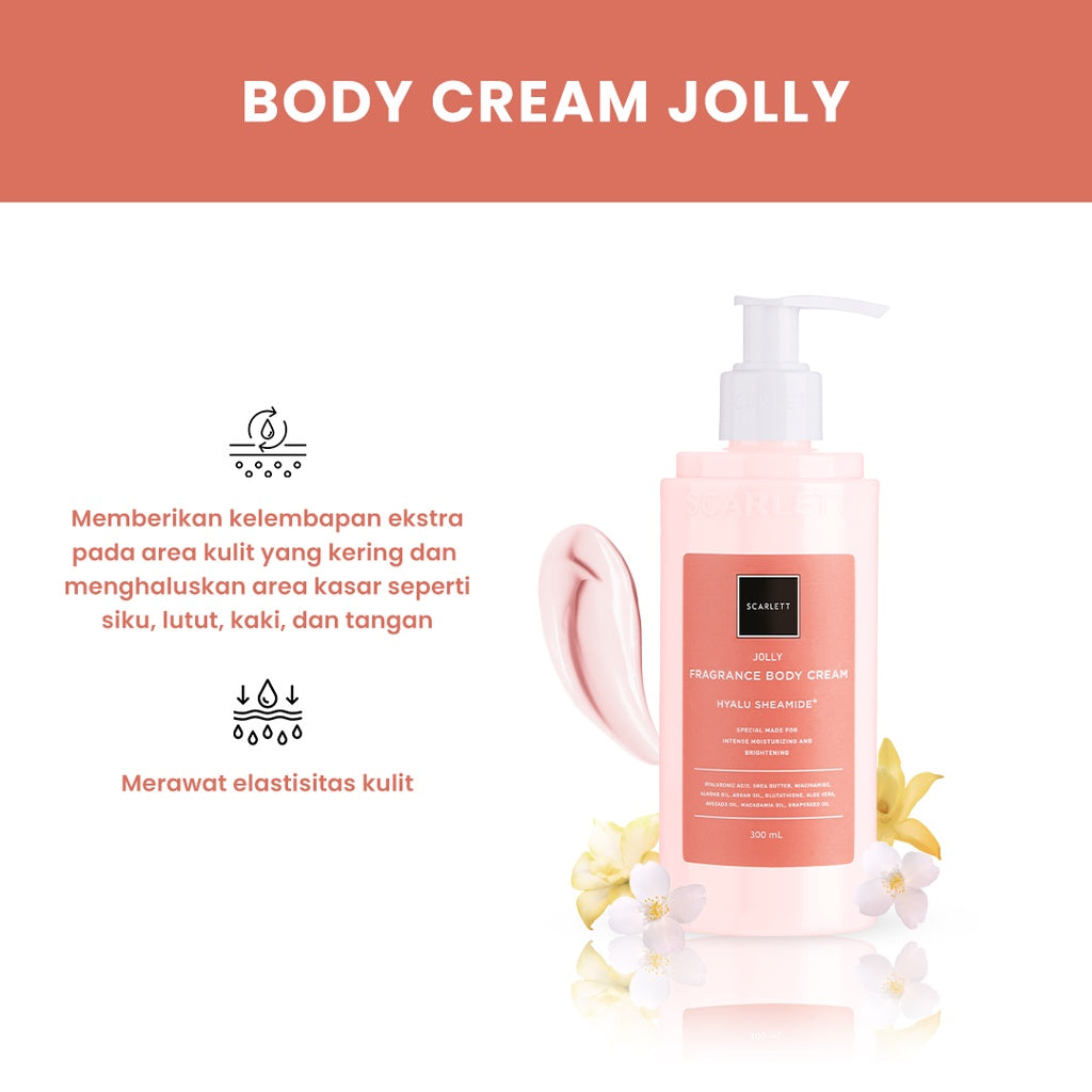 Scarlett Whitening Body Cream Jolly Twin Pack Mencerahkan dan melembabkan kulit