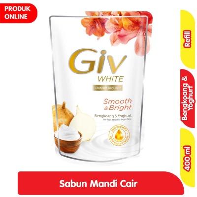 Giv White Brightening Body Wash 400ml – Bengkoang & Yogurt Refill for Radiant, Healthy-Looking Skin
