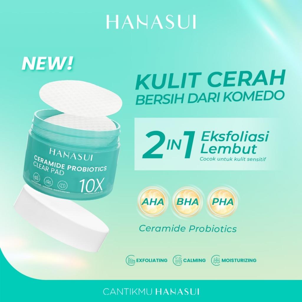 Hanasui Ceramide Probiotics Series Clear Pad 30s Moisturizer Gel 30g & Peeling Gel 100g with 10X Formula