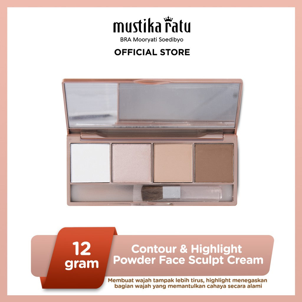 Beauty Queen Contour & Highlight Powder Face Sculpt Cream Mustika Ratu