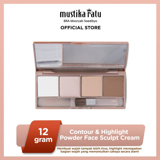 Beauty Queen Contour & Highlight Powder Face Sculpt Cream Mustika Ratu