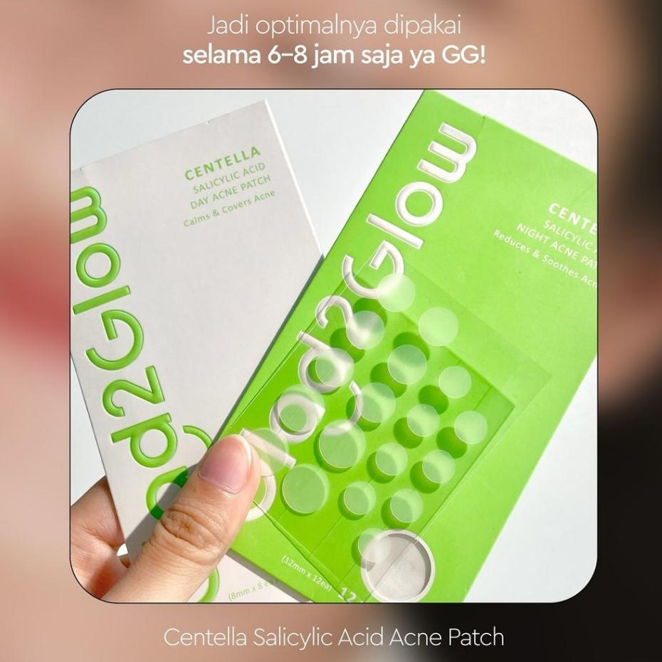 Glad2Glow Centella Salicylic Acid Acne Patch Day & Night Pimple Stickers for Clear Skin - GLADUBA GROSIR