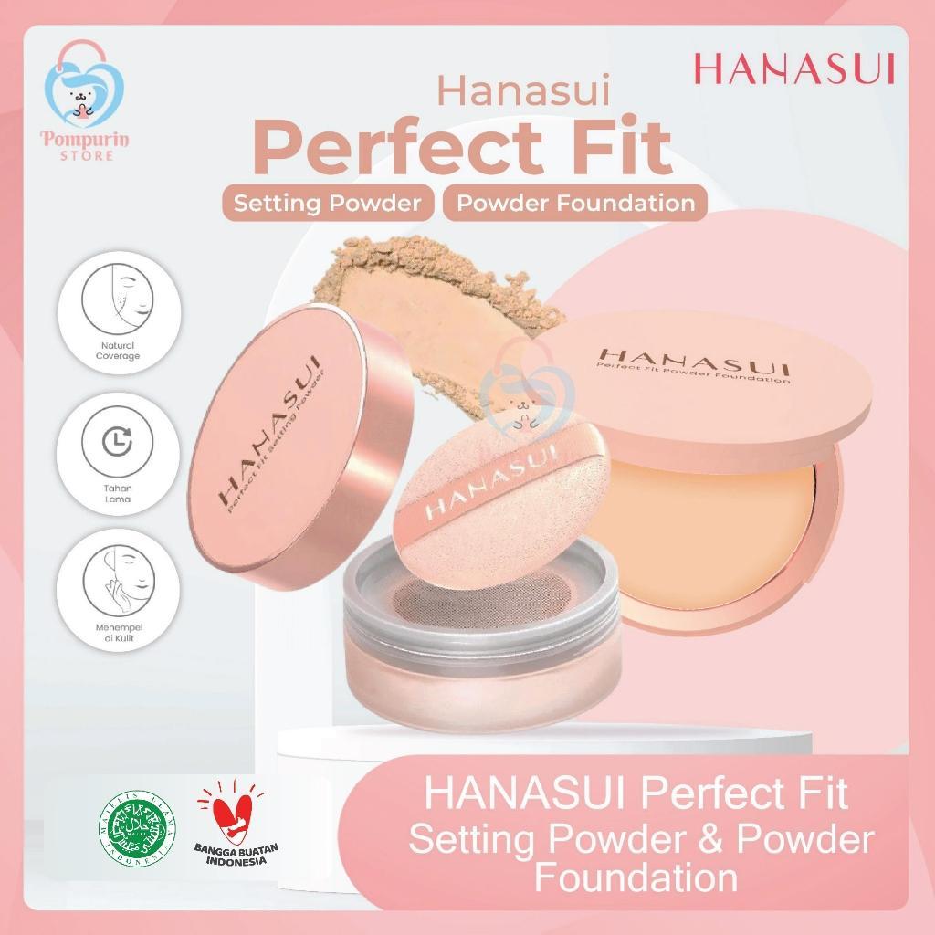 Hanasui Perfect Fit Setting Powder 12 g / Powder Foundation 12.5 g – Natural Finish