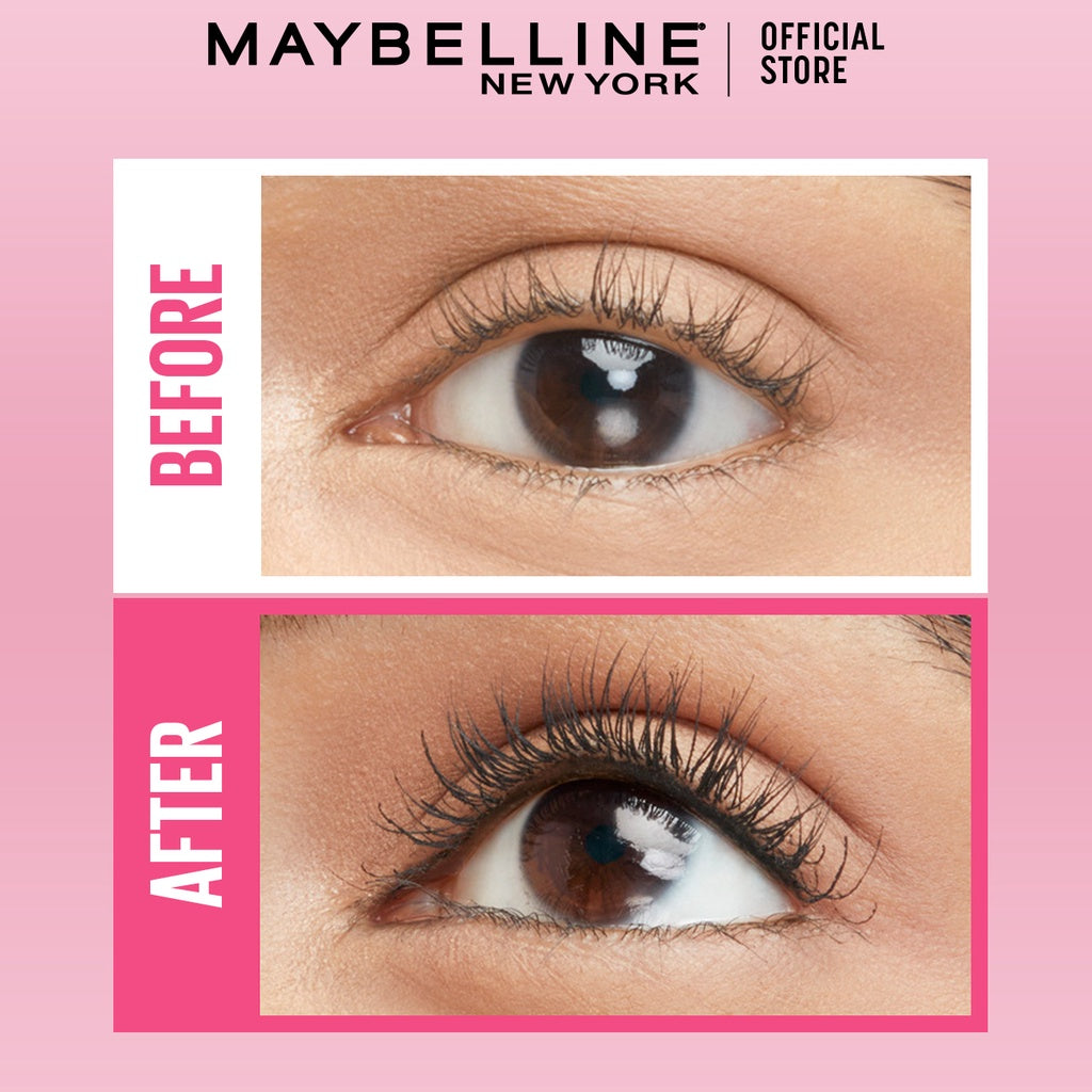 (PAKET HEMAT ISI 2) Maybelline Volum Express Hypercurl Waterproof Mascara Make Up - Black (Maskara Waterproof Tahan 36 Jam)