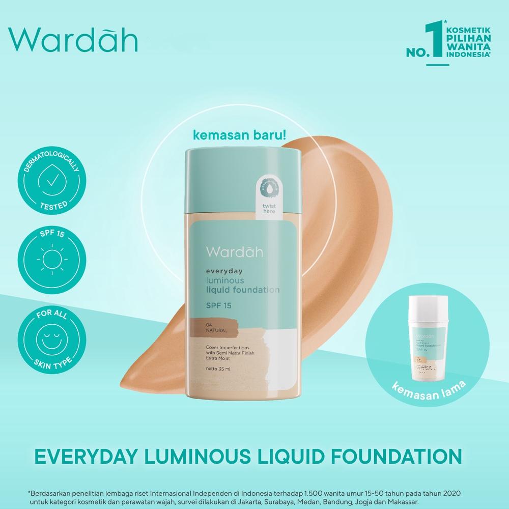 WARDAH Everyday Luminous Liquid Foundation 35ml – Natural Matte | SPF 15 | Daily Wear