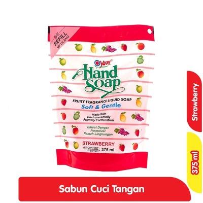 Yuri Hand Soap – Strawberry Scent Refill 375ml | Antibacterial Liquid Hand Wash with Fruity Sweet Fragrance | Gentle & Effective Clean for Everyday Use