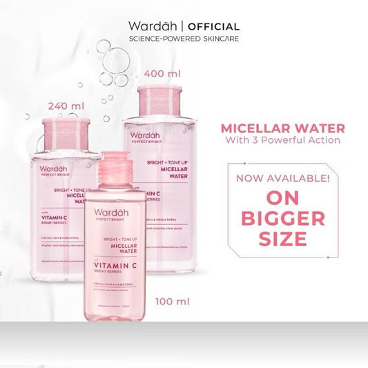 Wardah Brightening Tone-Up Micellar Water for All Skin Types – Deep Clean & Glow Boost