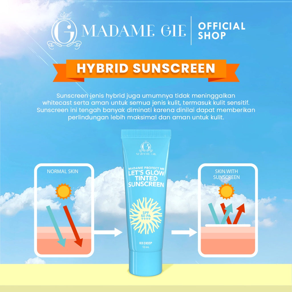 Madame Gie Madame Protect Me Let's Glow Tinted Sunscreen SPF 50 PA ++++ - Multipurpose 35ML
