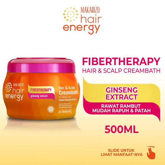 Makarizo Hair Energy Fibertheraphy Creambath Ginseng Extract 500 mL