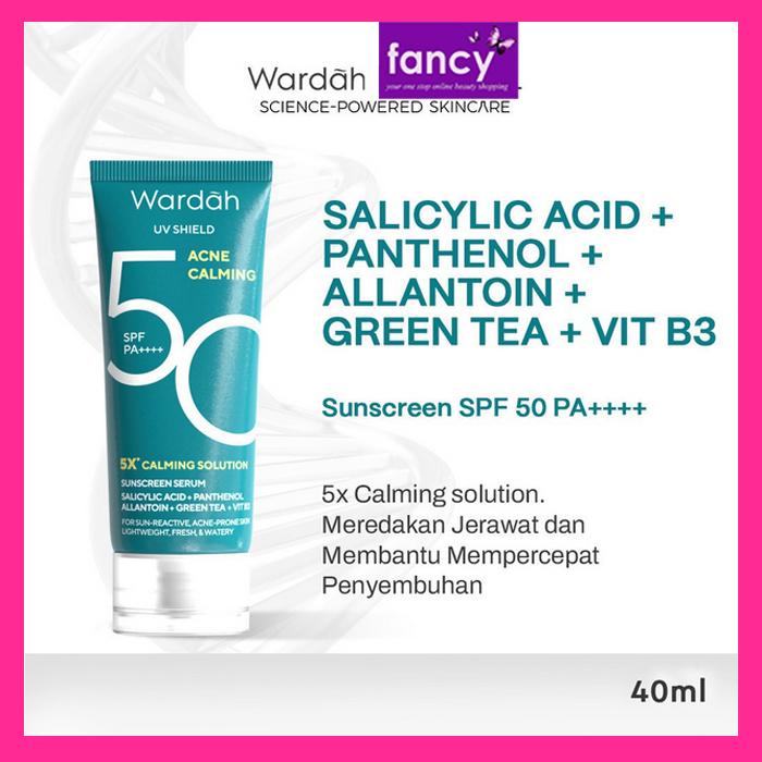 Wardah UV Shield Acne Calming Sunscreen Serum SPF 50 PA++++ | 40ml / 25ml NEW!