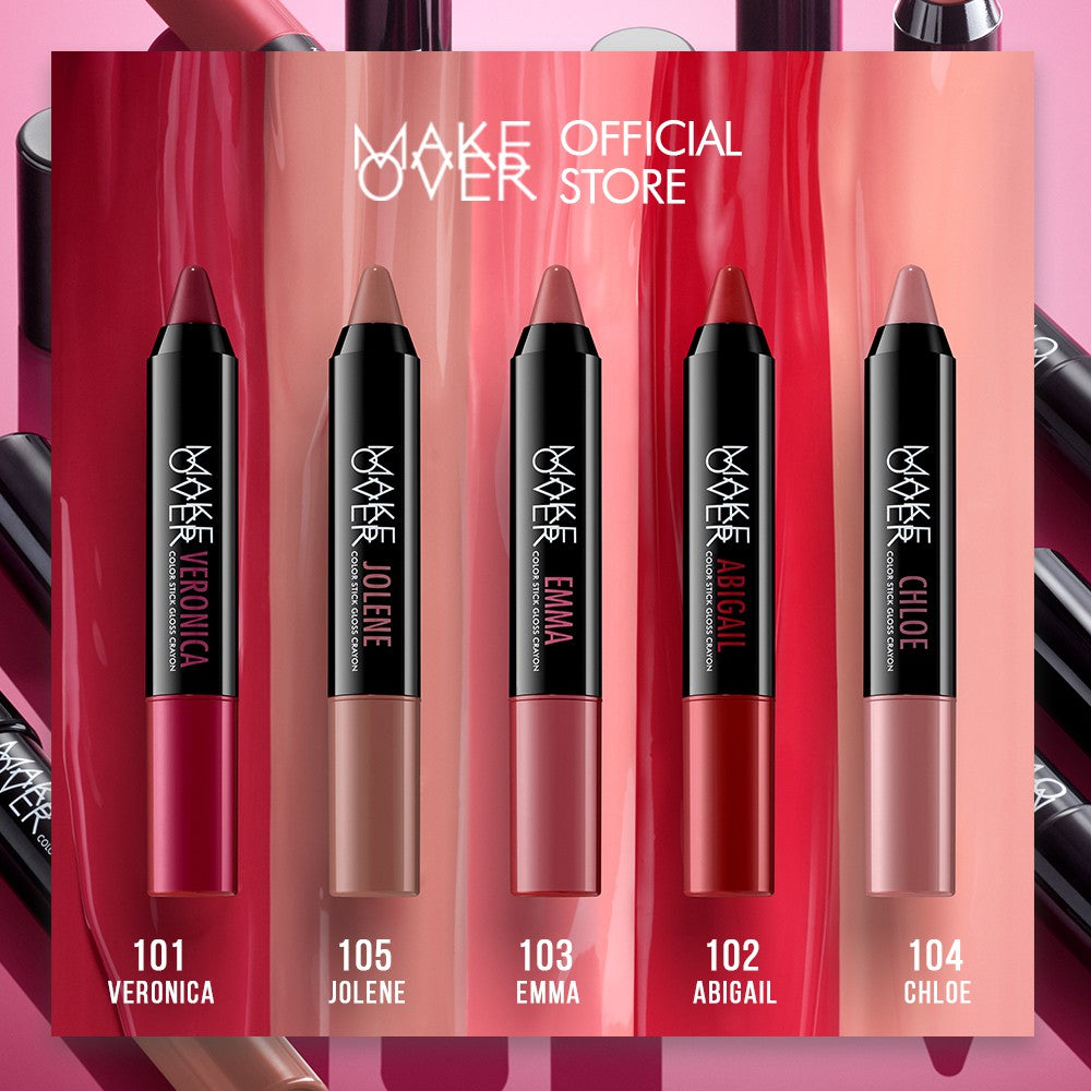 [PRE-ORDER] MAKE OVER Color Stick Gloss Crayon 3 g - Lipstick Gloss