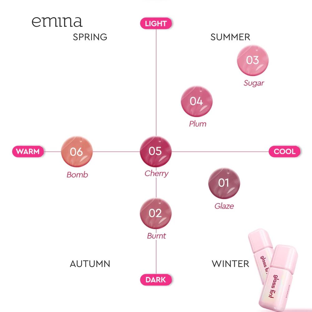 EMINA - Jelly Stain & Glass Tint | Glossy Lip Tint with Hydrating Finish