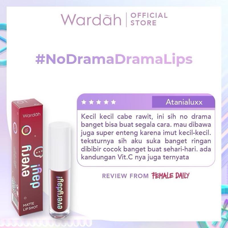 WARDAH Lip Shot Matte Cream – Vitamin C, Longwear Glossy Matte Lipstick Stain