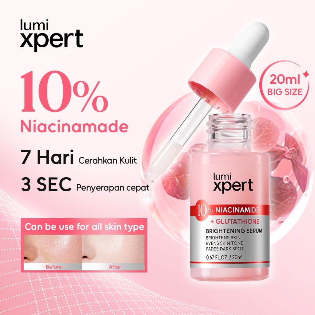 Lumixpert 10% Niacinamide Brightening Serum 20ml Mencerahkan Wajah Pemutih Wajah Serum Mencerahkan Warna Kulit, Mengurangi Tampilan Kusam