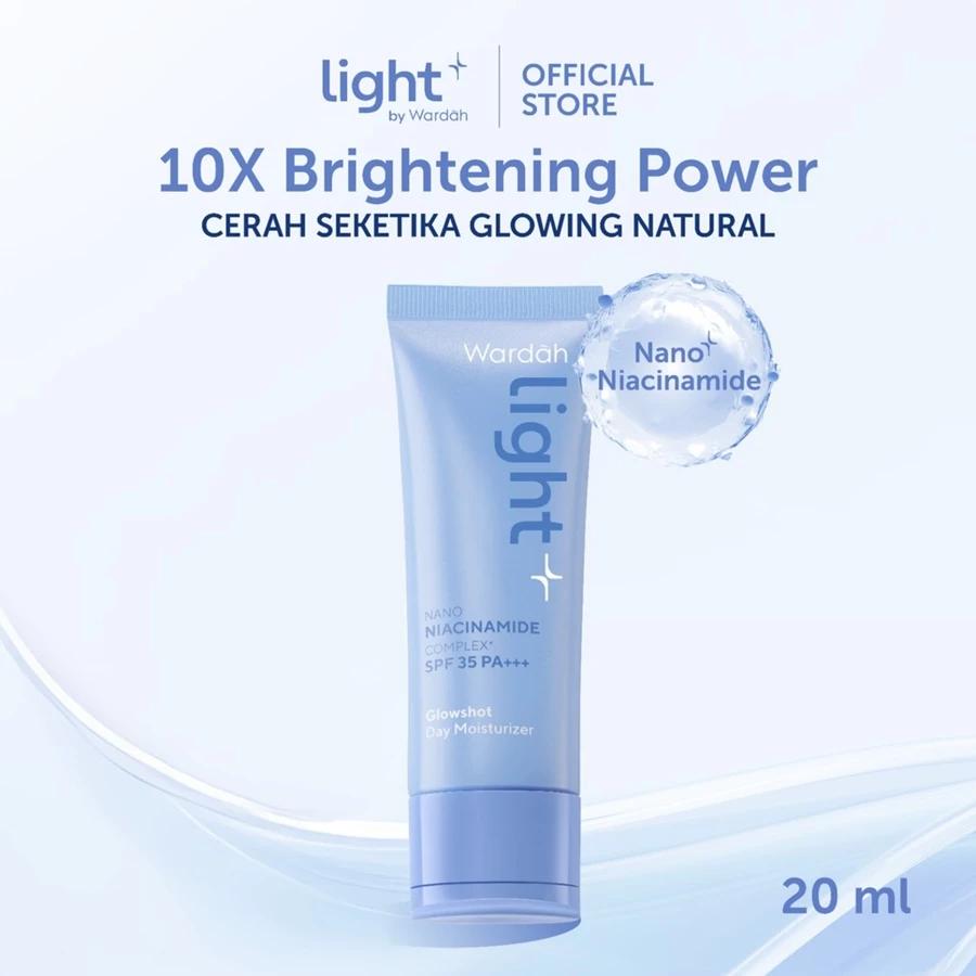 WARDAH Lightening Glowshot Day Moisturizer SPF 35 PA+++ 20ml | Light+ Cream Niacinamide Brightening Moisturizer Pemutih Wajah Facial Day Cream - Mencerahkan, Melembapkan, dan Melindungi Kulit