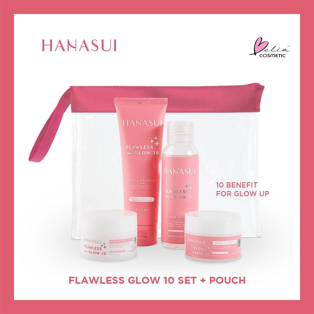 HANASUI SKINCARE Set | Flawless Glow 10 & Acne Treatment Series | Complete Daily Routine | BPOM Certified | FREE Travel Pouch