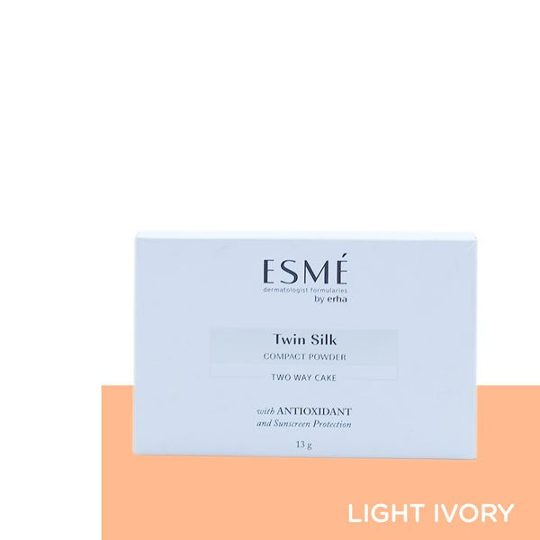 ERHA ESME Twin Silk Compact Powder Light Ivory 13 gr - Bedak Padat Warna Light Ivory