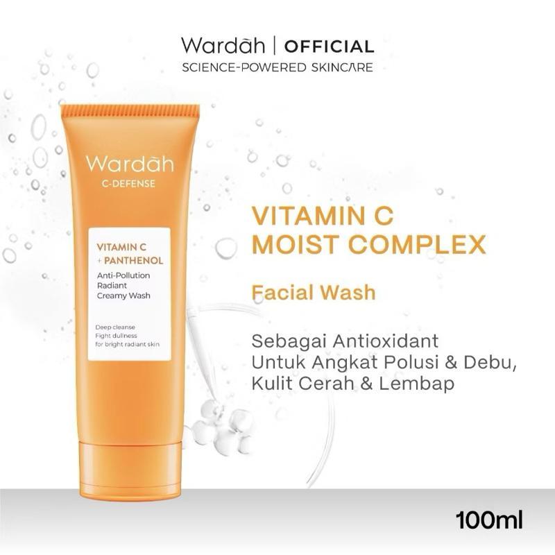 [NEW] Wardah C-Defense Creamy Face Wash with Vitamin C + Panthenol for Bright & Pollution-Free Skin - 100ml