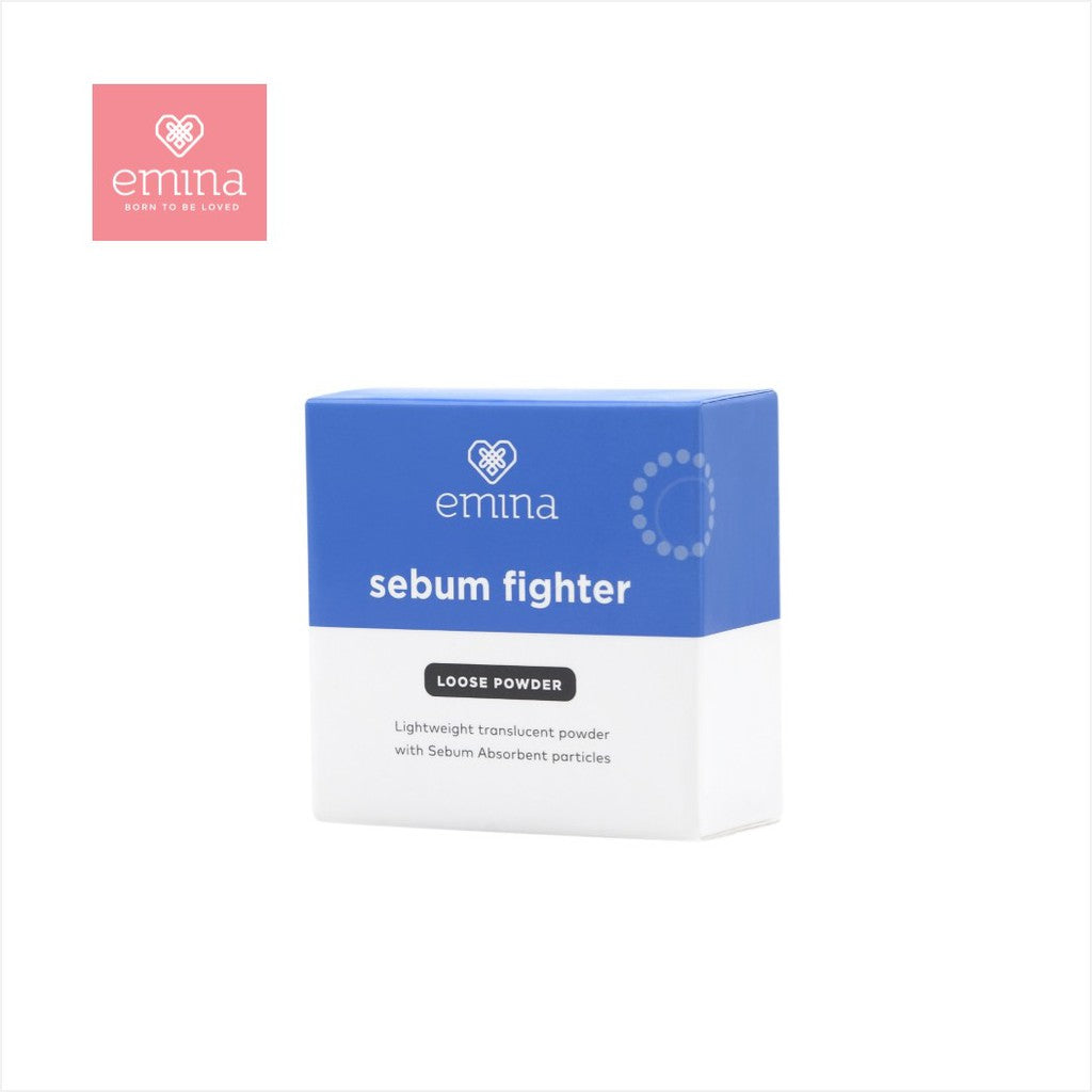 Emina Sebum Fighter Loose Powder 8 g - Bedak Tabur Translucent Matte, Kontrol Minyak