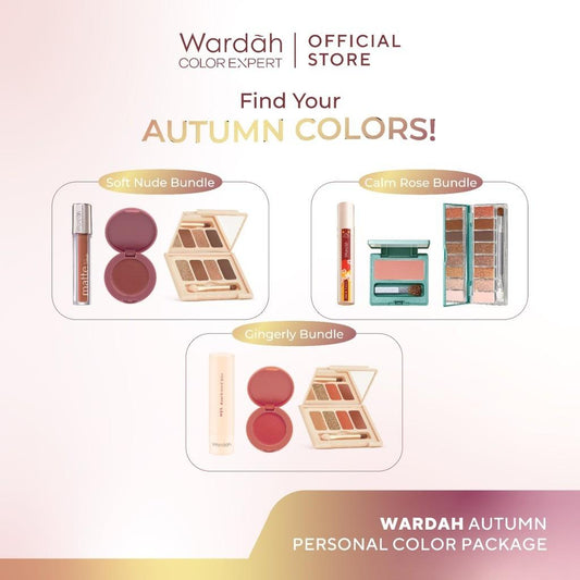 WARDAH Autumn Make Up Set – Colorfit Lip Paint + Exclusive Blush + Eye Shadow Palette for Warm Natural Glam Look