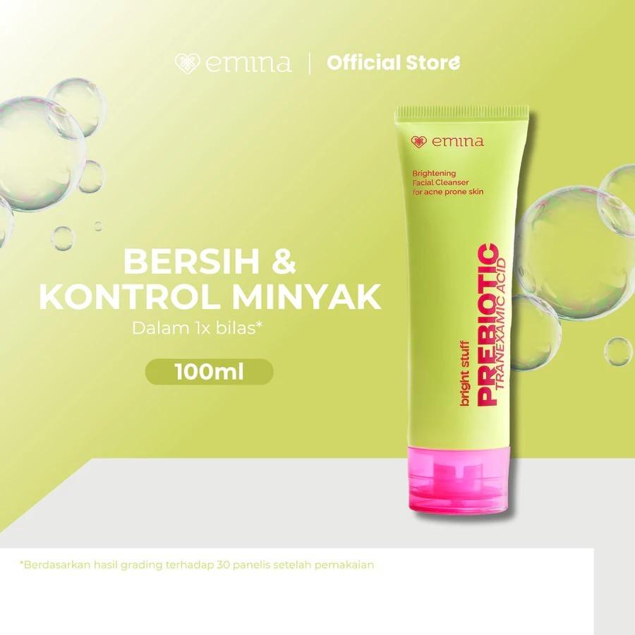 Emina Prebiotic Tranexamic Acid Brightening Face Wash for Acne Prone Skin 50ml 100ml | Sabun Muka Kulit Berjerawat dan Sensitif