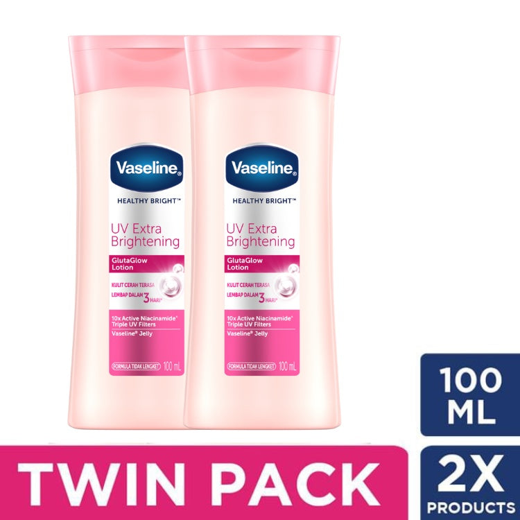 Vaseline Lotion Healthy Bright UV Extra Brightening 100ml Twin Pack
