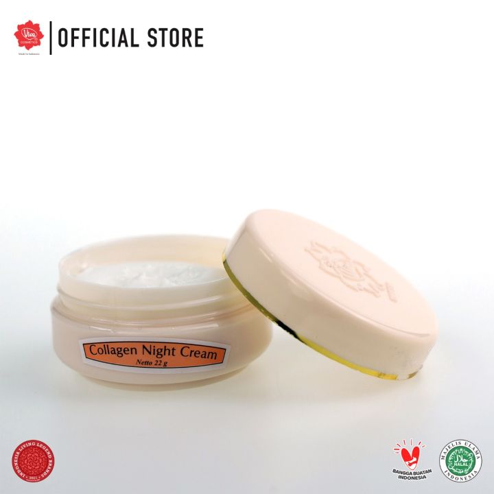 Viva Collagen Night Cream 22g - Enriched with Collagen Vitamin A & F for Enhanced Skin Elasticity and Cell Renewal