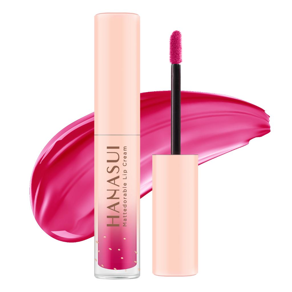 Hanasui Mattedorable Lip Cream Matte - Matcha Latte & Boba Series Halal Certified Lip Gloss