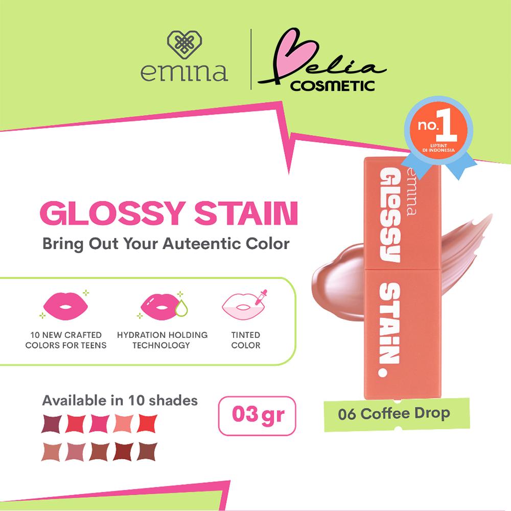 Emina Glossy Stain 3g – Lip Tint dengan Hasil Akhir Glossy & Ringan | Official by Serba Ada