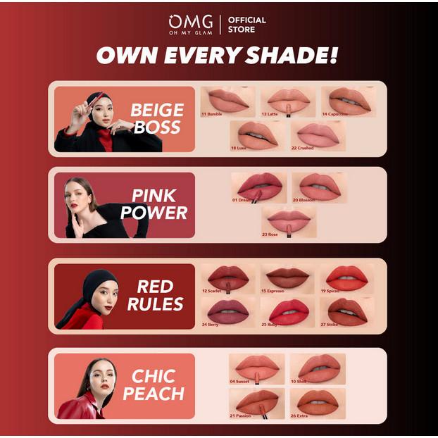 OMG Oh My Glam Matte Tahan Lama Kiss Lip Cream 3.5g Lip Cream Matte
