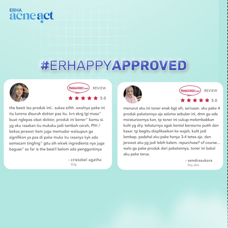 ERHA Acneact AHA BHA & Niacinamide Clarifiying Toner 60ml - Toner Wajah Eksfoliasi  Jerawat & Minyak