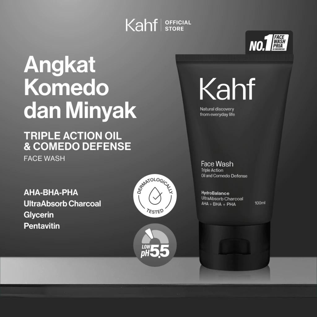 Triple Pack: Kahf Triple Action Face Wash for Men (3x100ml)