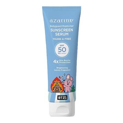 Azarine x BT21 Young & Free Body Serum Sunscreen SPF 50 PA++++ – 100ml | Lightweight UV Protection with Fun & Youthful BT21 Design
