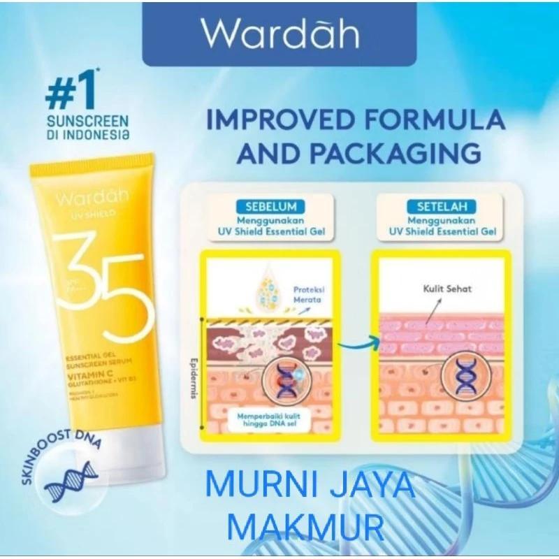 WARDAH UV Shield Essential Gel Sunscreen SPF 35 – Lightweight Daily Sun Protection (EXP 2028)