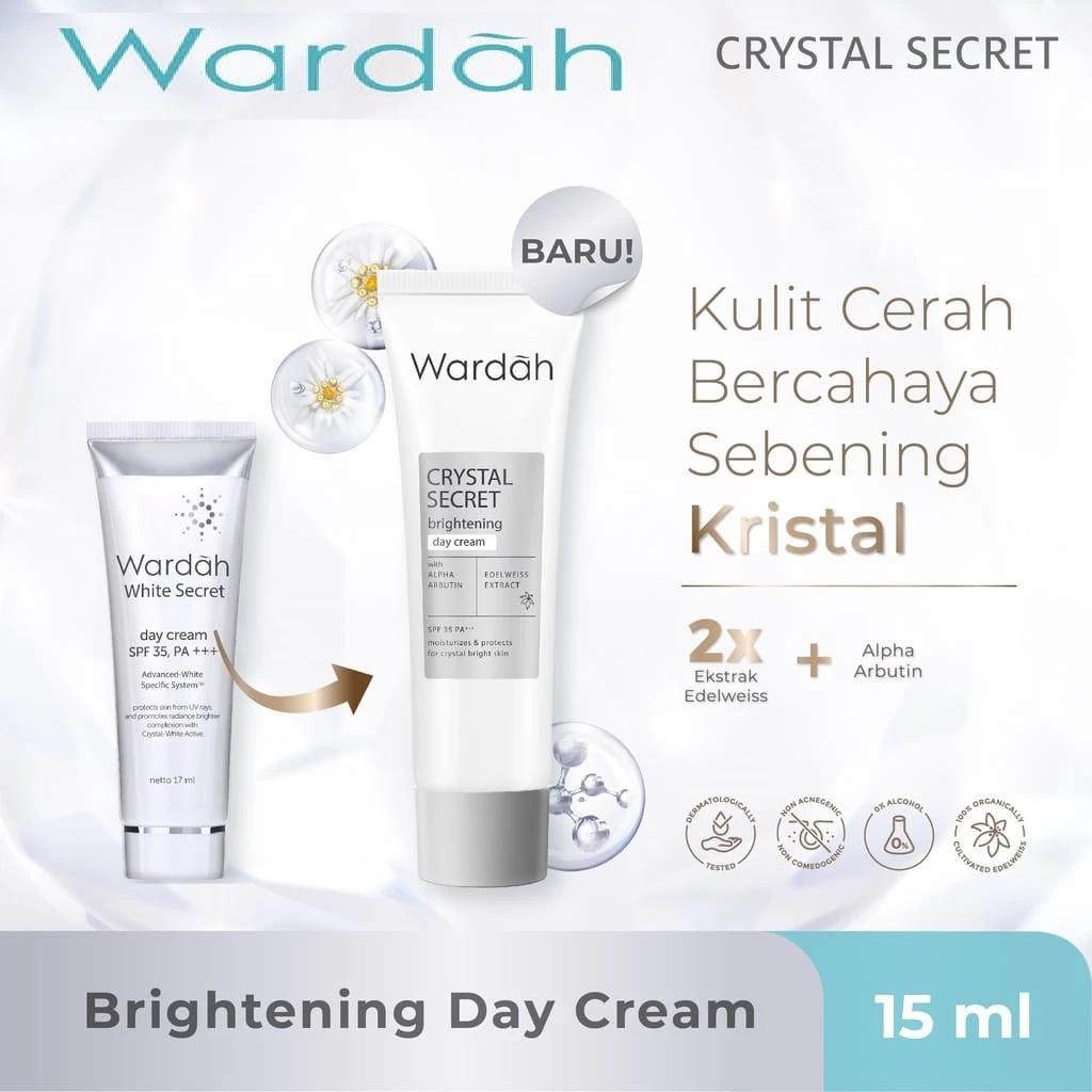 Wardah Crystal Secret Brightening Day Cream 15 ml - Moisturizing Morning Cream