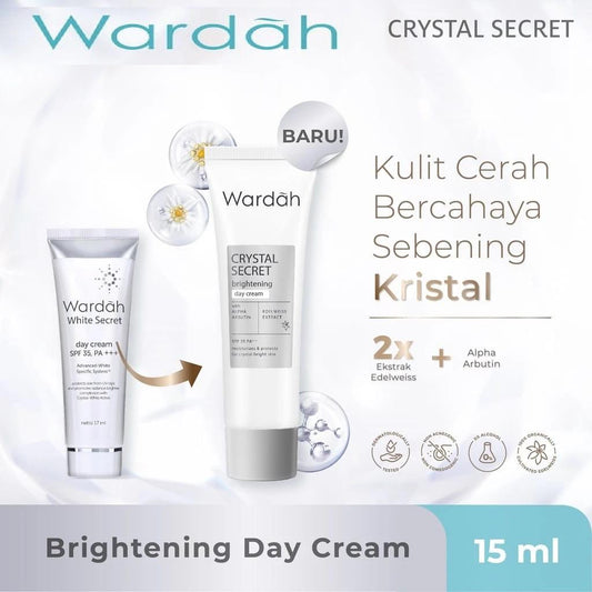Wardah Crystal Secret Brightening Day Cream 15 ml - Moisturizing Morning Cream