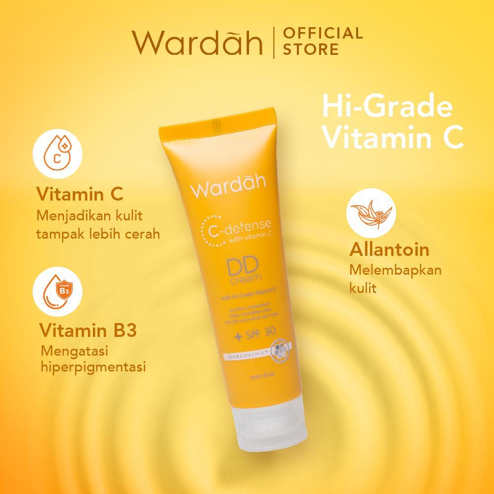 Wardah C-Defense DD Cream 20ml | Brightening & Tone-Correcting Base | Serba Ada