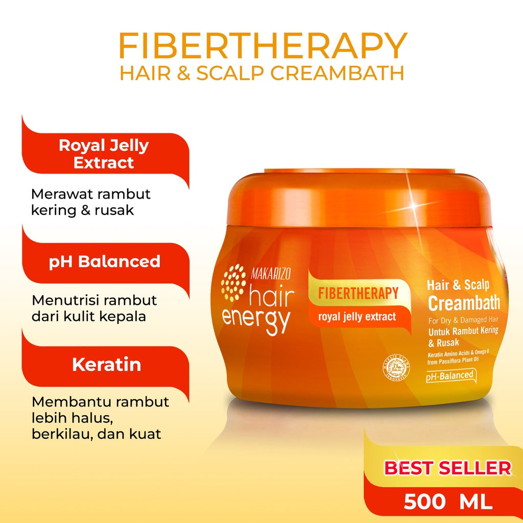 Makarizo Hair Energy Fibertherapy Hair & Scalp Creambath Royal Jelly 500 mL
